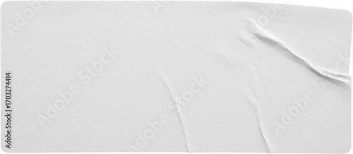 Blank white paper sticker label isolated on white background