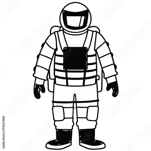 Flat Vector of Soldier in Bomb Disposal Suit