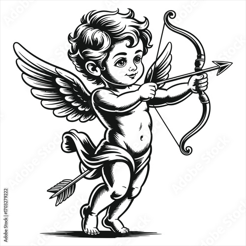 cupid with bow and arrow