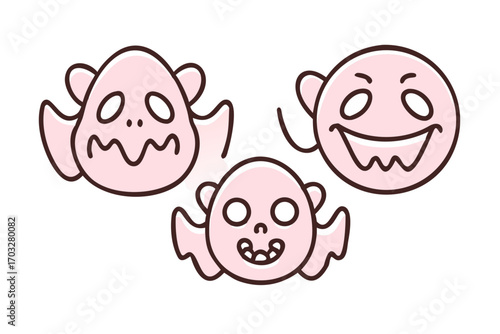 Collection of spooky ghost vector illustration