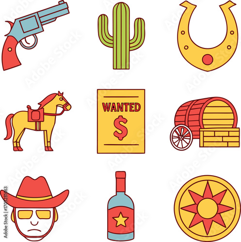 Line art icon set vector design, cat, horse, tree, plan, human organ and summer icon 