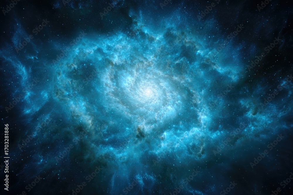 Fototapeta premium Cosmic swirl of turquoise nebula
