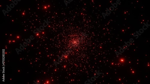 Cosmic Genesis - Red Particle Explosion in Infinite Space 4K Loop 60 fps