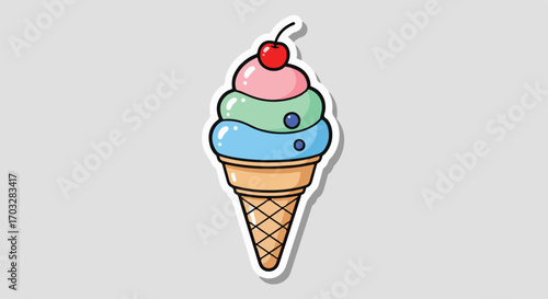 Sweet Treats A Colorful Ice Cream Cone Illustration