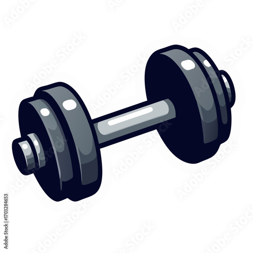 Dumbbell weight fitness exercise gym training workout bodybuilding strength equipment lifting heavy weights 10 kg sticker icon on transparent background 