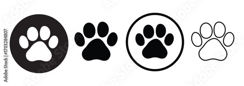 Animal Paw Print Trail Silhouette in Diagonal Walking Pattern vector silhouette