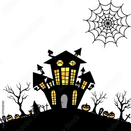 不気味なハロウィンの背景イラスト