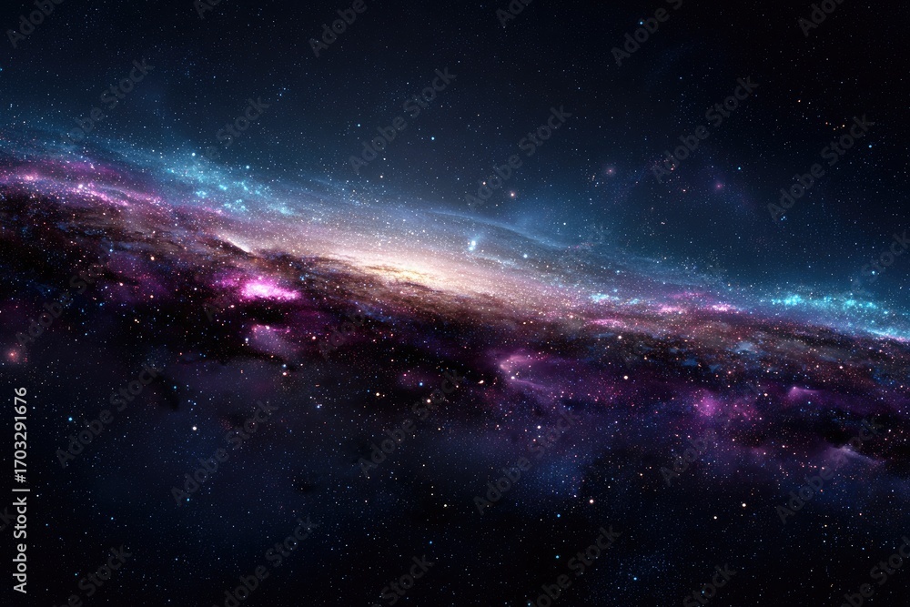 Fototapeta premium Vast expanse of space, swirling nebulae, and distant stars