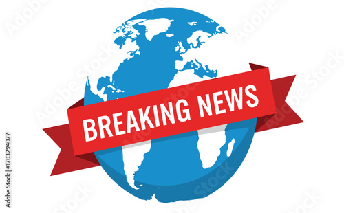 Global News Announcement with Earth and Breaking News Banner Design