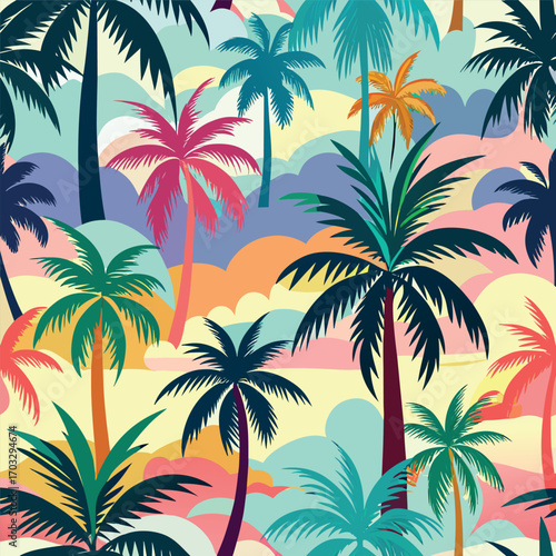 set of palm  trees