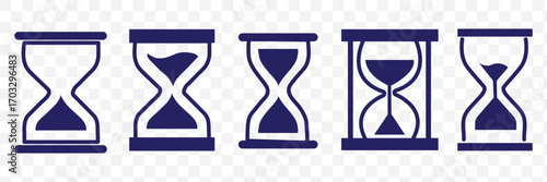 Sand watch icon set . Hourglass symbol. Flat vector graphic design elements.