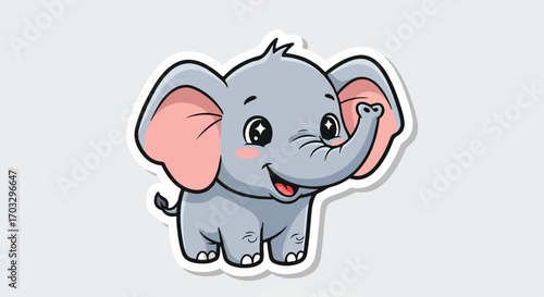 Adorable Cartoon Elephant Sticker - Playful and Cute Design for Kids and Fun Projects, Whisk_44282c8d29dbcf1b72c42fb80a45e601dr