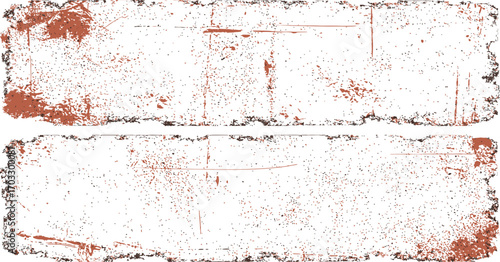 Two stacked weathered red bricks with chipped edges and dark mortar lines vector