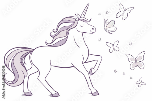 illustration of a cartoon unicorn