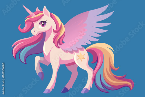 illustration of a cartoon unicorn
