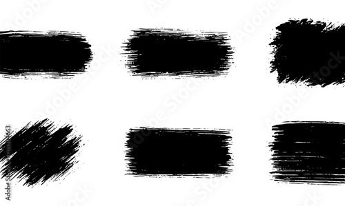 Grunge brush stroke set: hand-drawn textured shapes for creative design