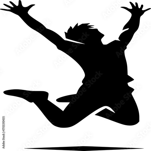 Silhouette of Triumph: A person's silhouette embodies the essence of exhilaration and triumph. silhouetted figure is a pure representation of freedom