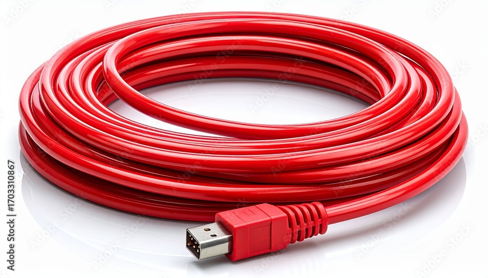 Fototapeta premium computer network cable on white 