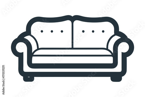 Two seat sofa features a simple modern line style and a minimalist design