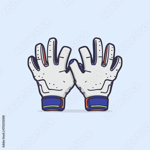 White Goalkeeper Gloves Vector Design