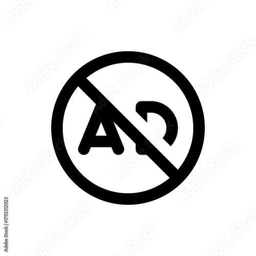 No automatic refresh symbol with a black circle and a diagonal line indicating prohibition and restriction