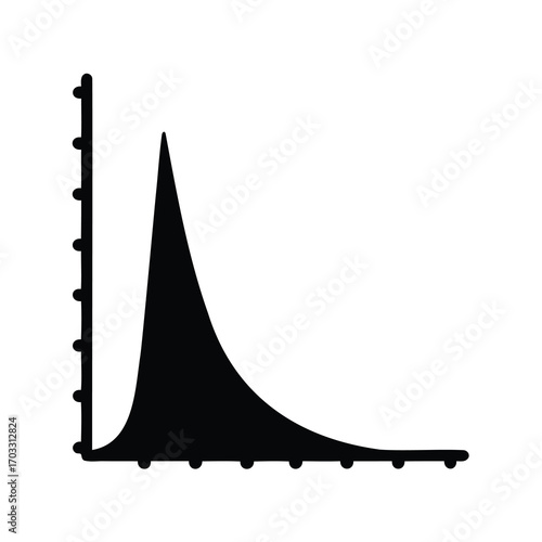 A simple silhouette of a graph, showing an exponential decay function