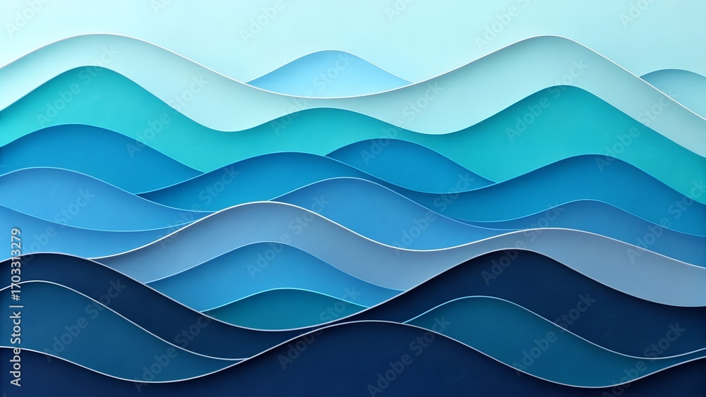 Fototapeta premium Rhythmic Tide – Layered Motion and Coastal Calm, Conceptual, Abstract, Strategy, Wooden Block, Nature