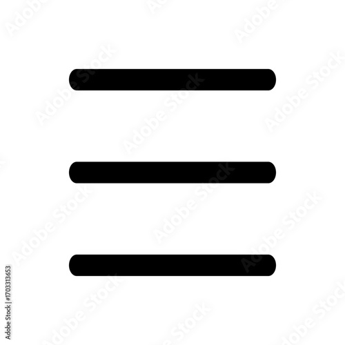 Three horizontal black lines with rounded ends arranged vertically representing a menu or list icon symbol