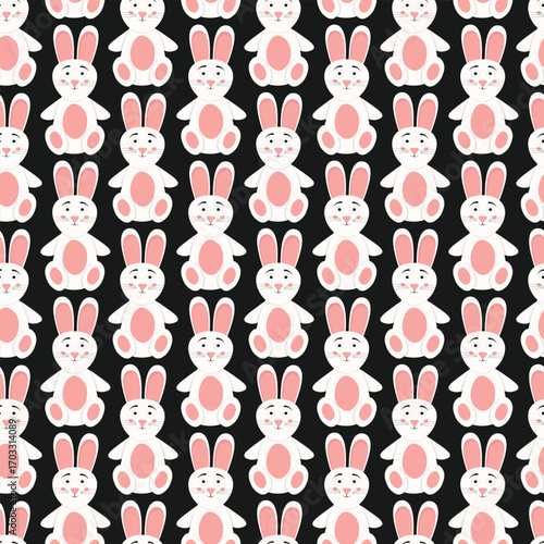 Seamless pattern cute cartoon rabbit perfect for kids fabric, baby clothes
. rabbit endless texture