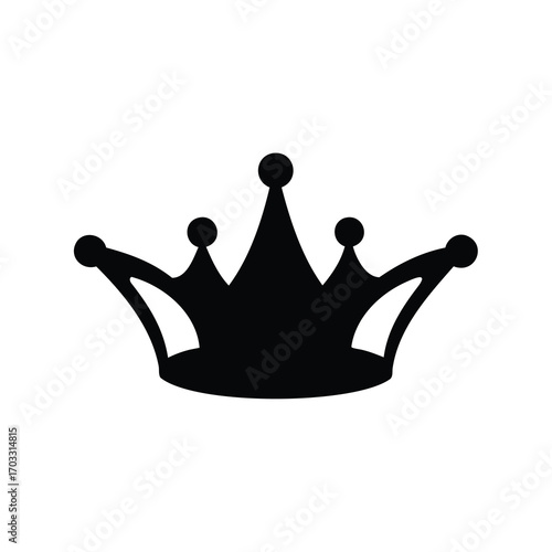 Majestic Black Crown Illustration on White Background, a symbol of Royalty