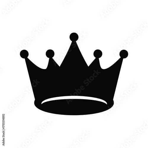 Monochromatic Symbol of Royalty A Simple Black Silhouette of a Classic Crown