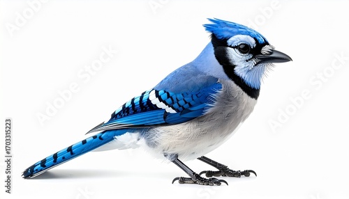 blue jay on white background