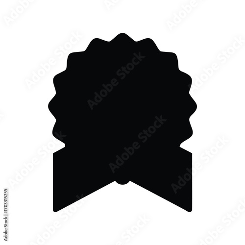 Simple vector of a rosette award ribbon with a scalloped edge shape