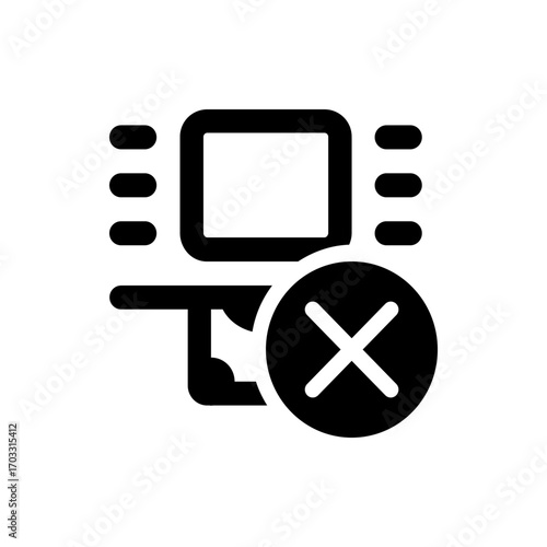Server error icon displaying a server rack with an x symbol indicating a problem or disconnection issue