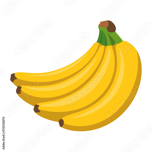 Bunch of ripe yellow bananas freshly picked and ready to eat
