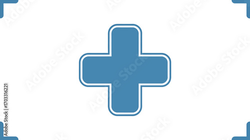 Blue cross symbol graphic element for medical and healthcare designs