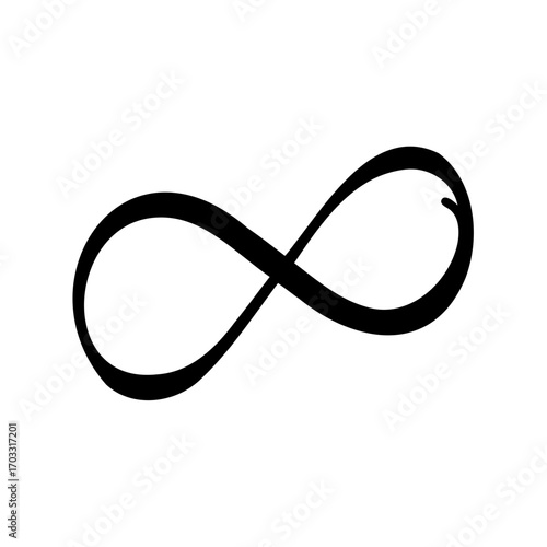 Black and White Infinity Symbol Representing Limitless Possibilities and Eternal Concepts