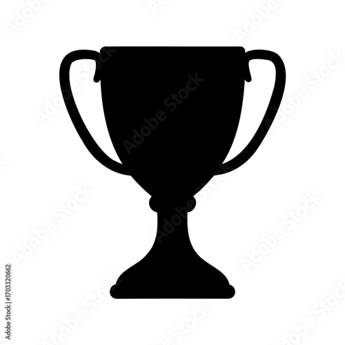 Black silhouette of a trophy cup, a symbol of victory and success