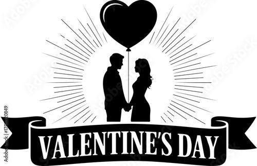Romantic Valentine's Day Silhouette Design