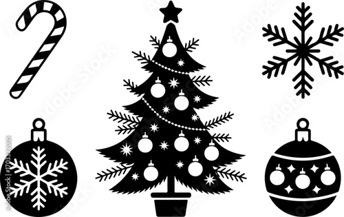 "Christmas Silhouette Icon Set"
