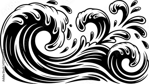 Wave Silhouettes Vector Set"