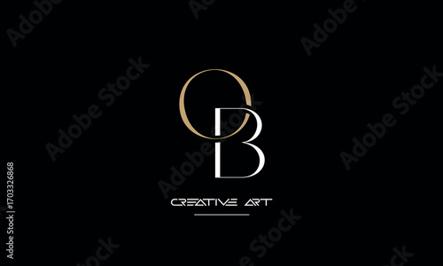 OB, BO, O, B abstract letters logo monogram