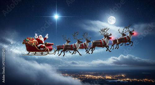 santa claus and reindeer