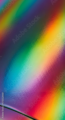 Wallpaper Mural Iridescent film reflects vibrant rainbow colors, creating a mesmerizing display of light and texture, showcasing modern abstract artistry. Torontodigital.ca