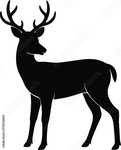 deer silhouette  deer icon  vector illustration on.eps