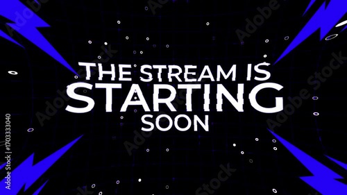 Stream is starting soon glitch distortion effect 4k resolution. For streaming platforms, announcements, social media, events, virtual gatherings, or live broadcasts