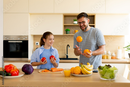 Joyful moments in a kitchen...