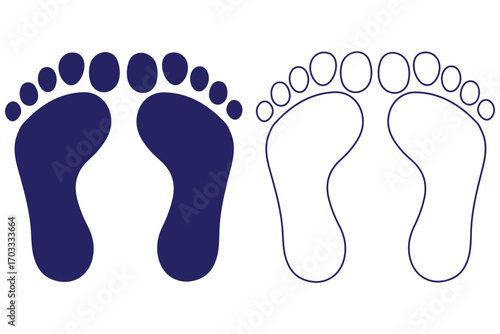 Footprint and Shoe Print Silhouettes, Including Barefoot, Boots, and Unique Trails, Representing Walking, Journey, and Human Presence. Step footprints paths. footstep prints and shoe steps .