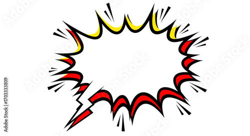 Retro comic book style explosion speech bubble in a dynamic pop art design for exclamations and announcements