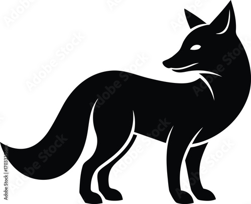 fox silhouette  fox icon isolated on white backgro.eps